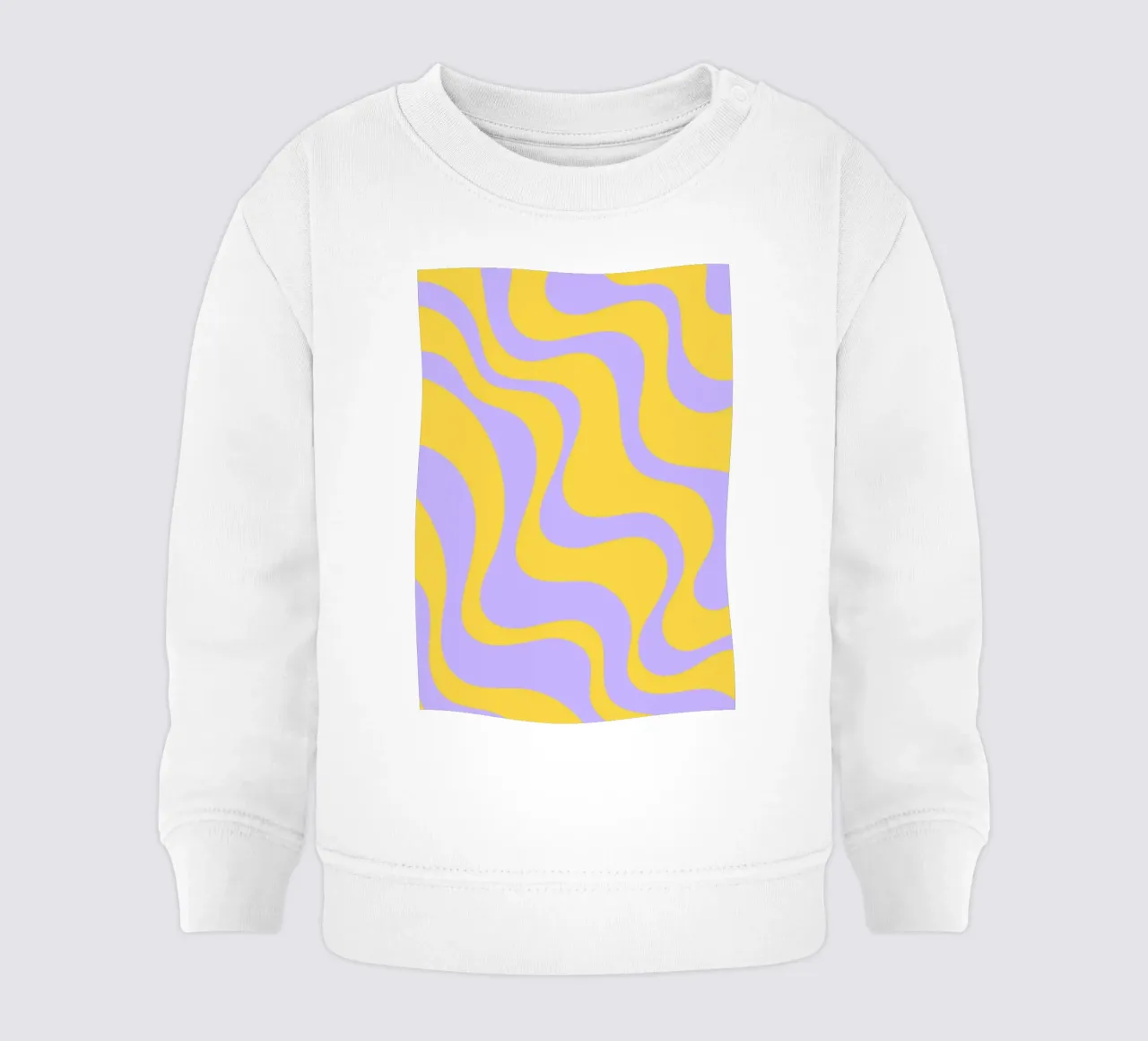 Groovy Retro Abstract Pattern in Yellow and Lavender (Motif abstrait rétro groovy en jaune et lavande) sweat pour bébé de The Art Club
