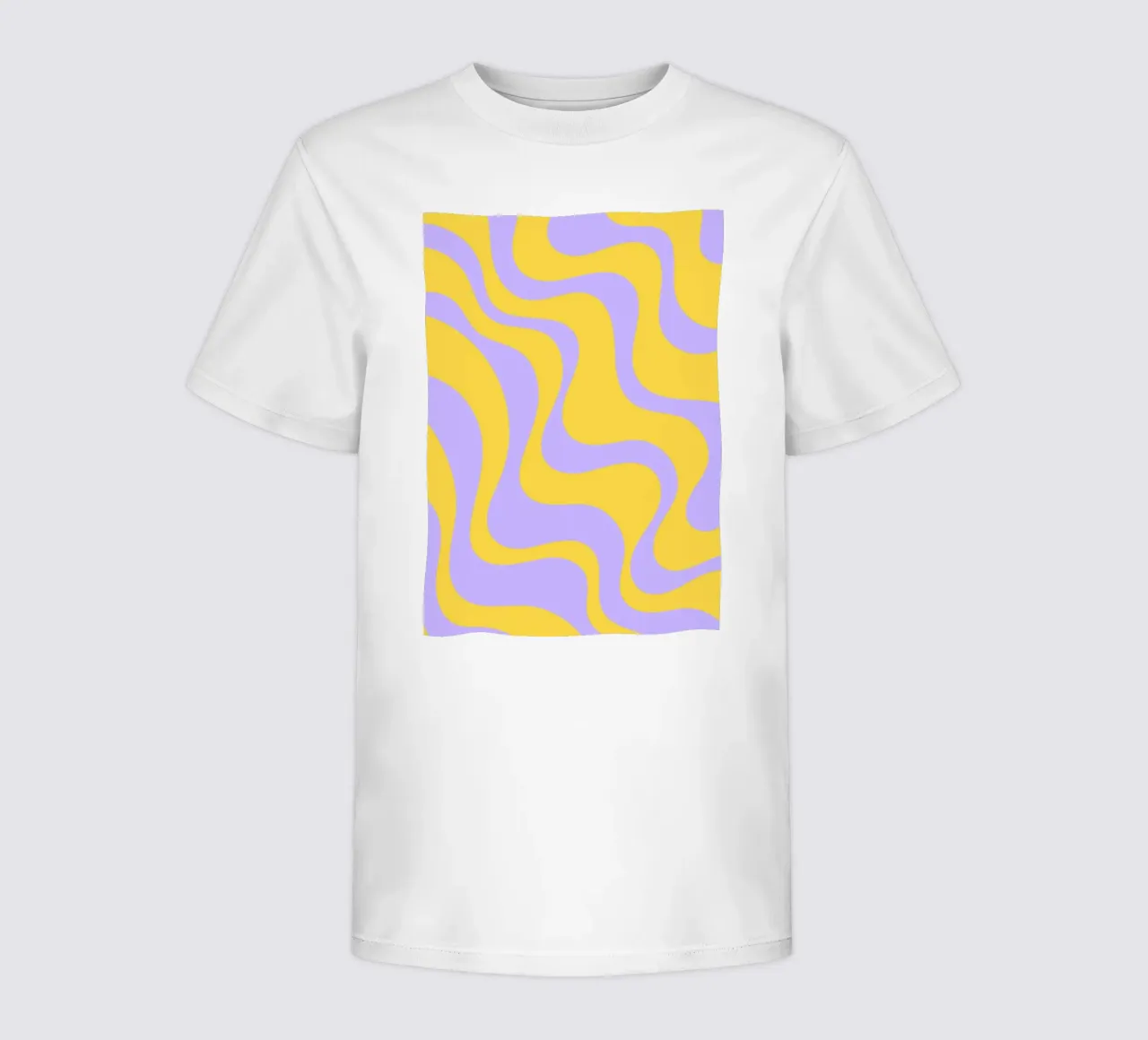 Groovy Retro Abstract Pattern in Yellow and Lavender (Motif abstrait rétro groovy en jaune et lavande) t-shirt enfant de The Art Club