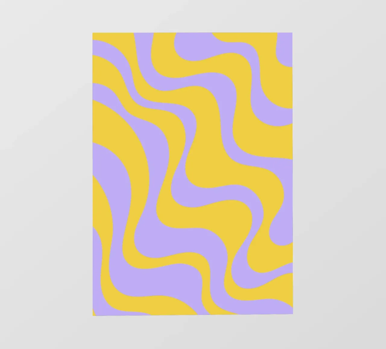 Groovy Retro Abstract Pattern in Yellow and Lavender (Motif abstrait rétro groovy en jaune et lavande) papier peint photo de The Art Club