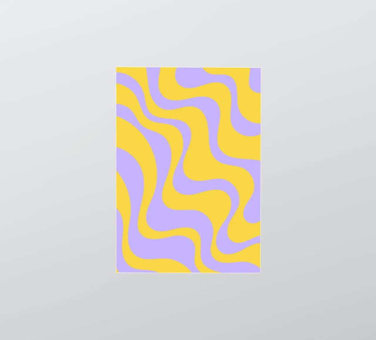 Groovy Retro Abstract Pattern in Yellow and Lavender (Motif abstrait rétro groovy en jaune et lavande) autocollant de The Art Club