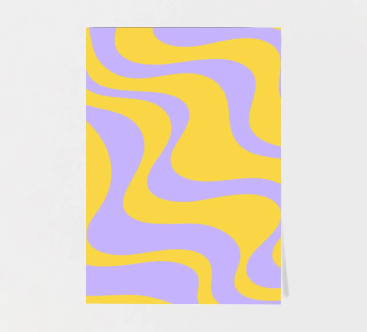 Groovy Retro Abstract Pattern in Yellow and Lavender (Motif abstrait rétro groovy en jaune et lavande) planche autocollant de The Art Club