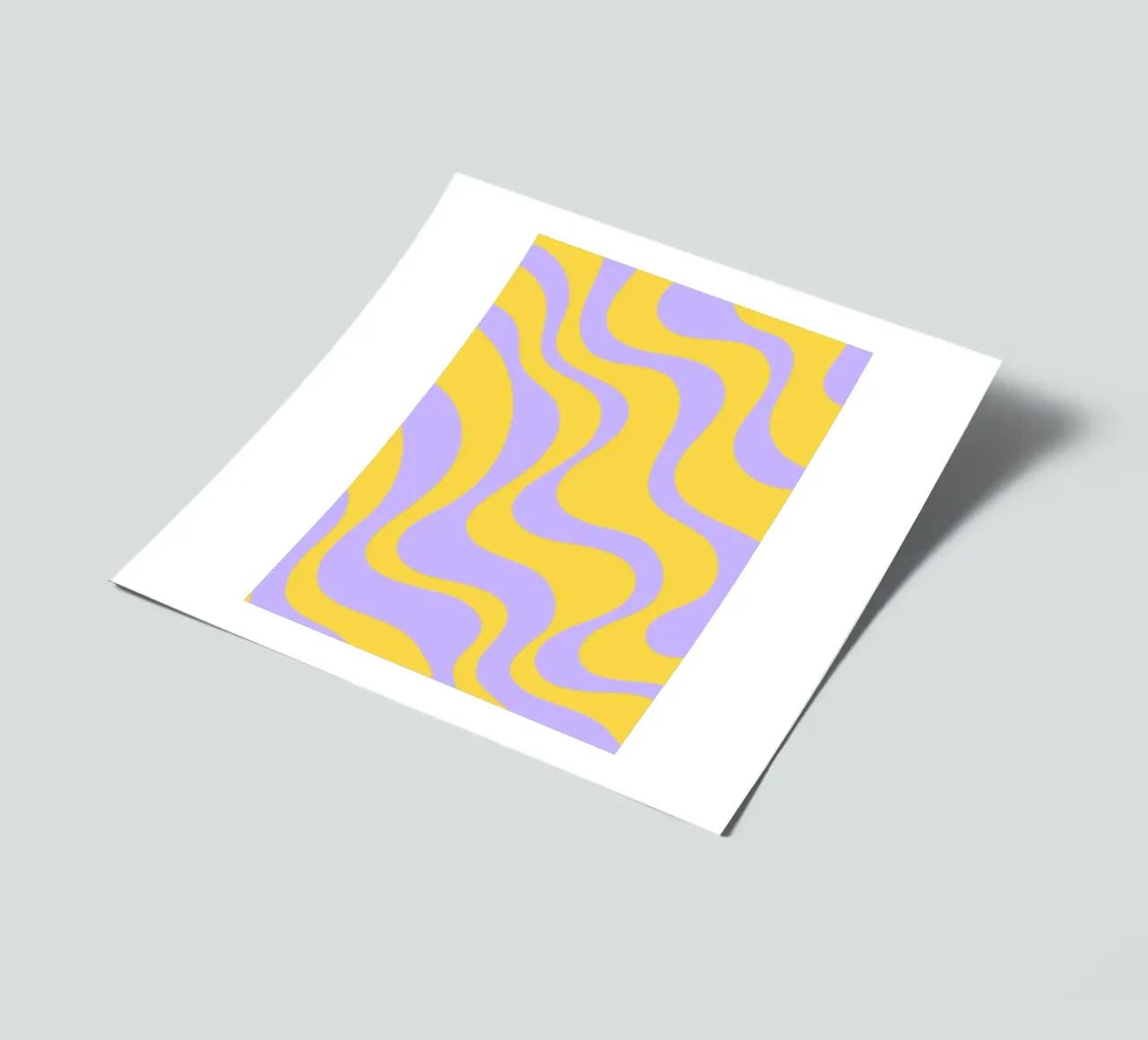 Groovy Retro Abstract Pattern in Yellow and Lavender (Motif abstrait rétro groovy en jaune et lavande) planche autocollant de The Art Club