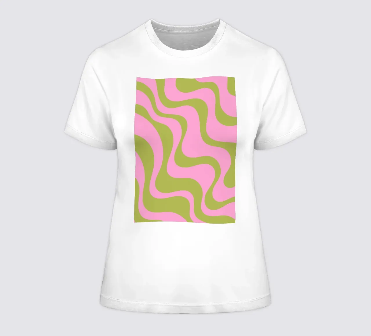 Groovy Retro Abstract Pattern women's fitted t-shirt by The Art Club