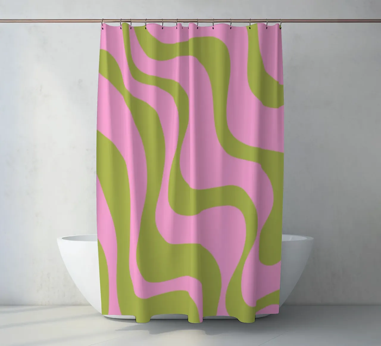 Groovy Retro Abstract Pattern shower curtain by The Art Club