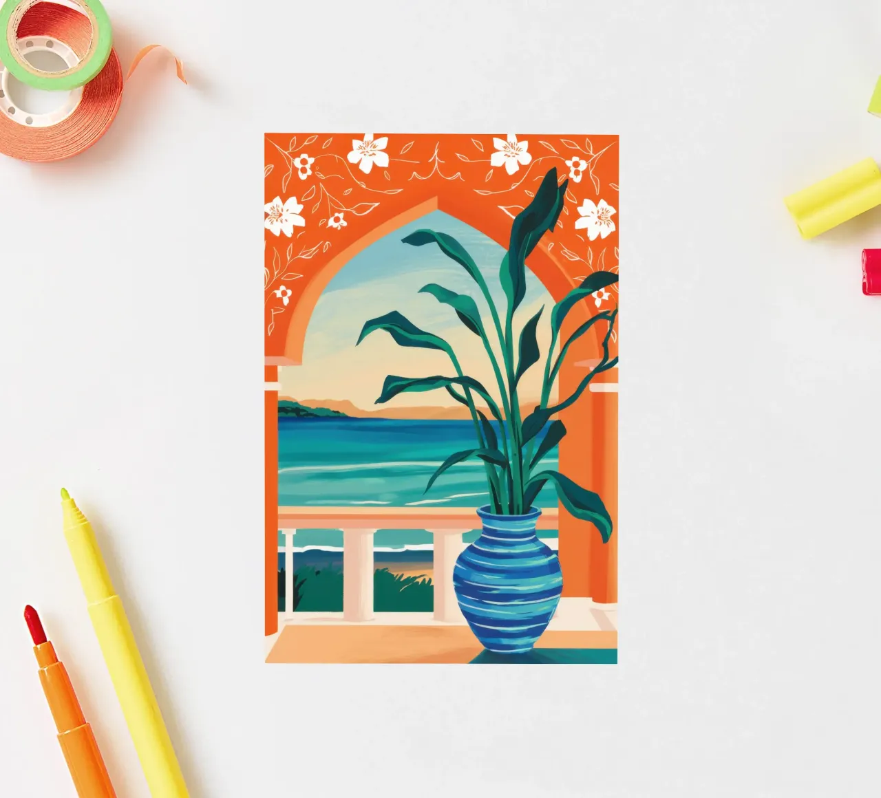 Arched Tropical View sticker by Veil Maya