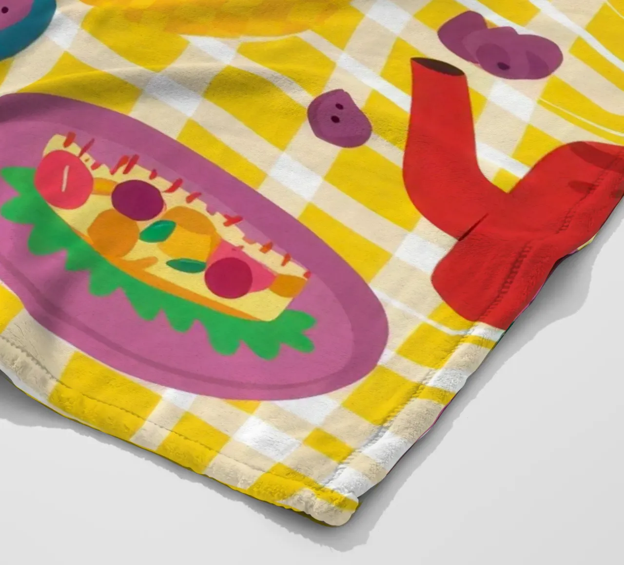 Joyful Summer Picnic fleece blanket by Flock Reverie
