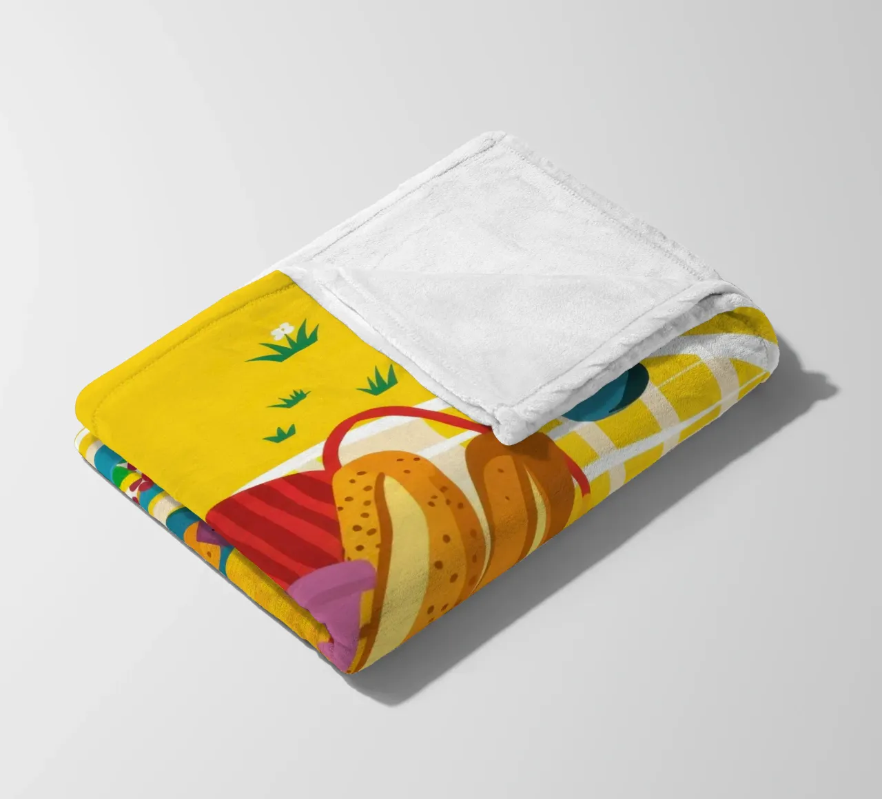 Joyful Summer Picnic fleece blanket by Flock Reverie