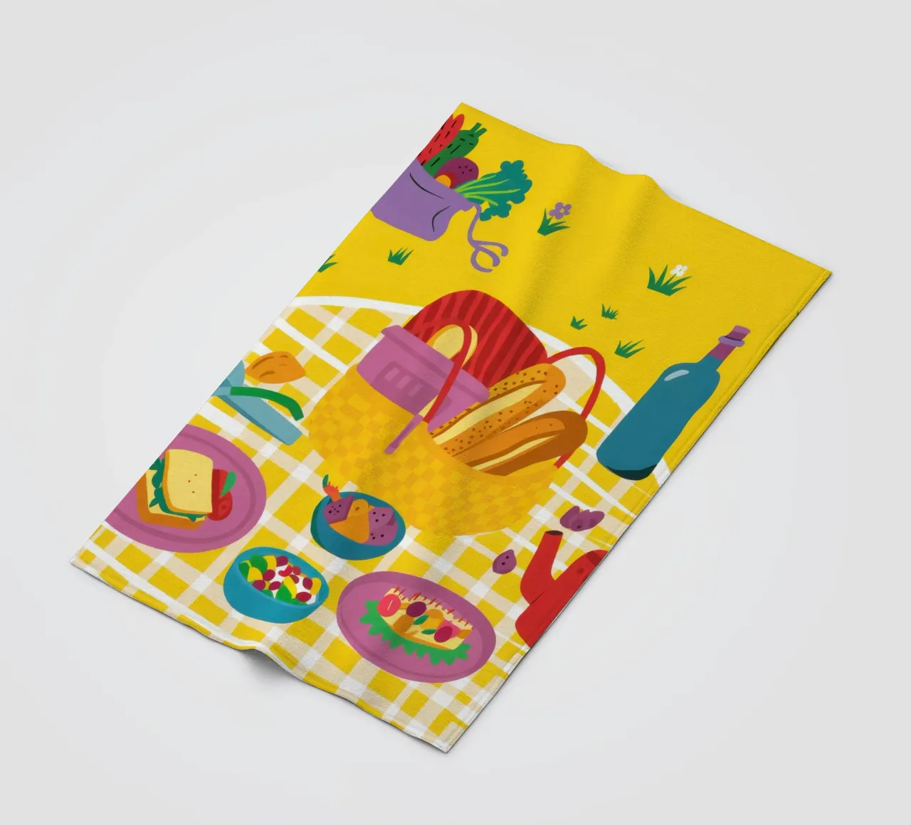 Joyful Summer Picnic fleece blanket by Flock Reverie