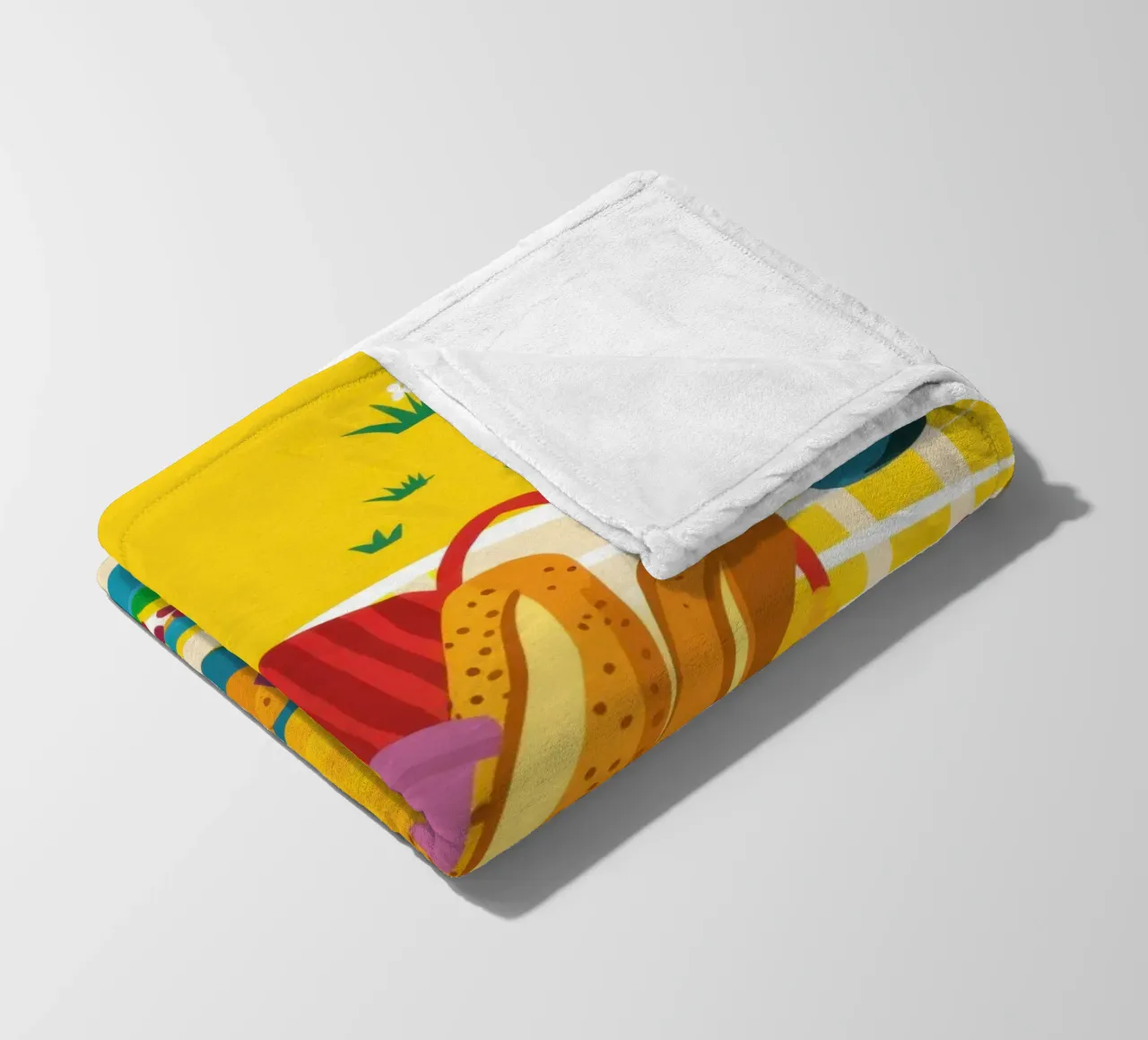 Joyful Summer Picnic fleece blanket by Flock Reverie