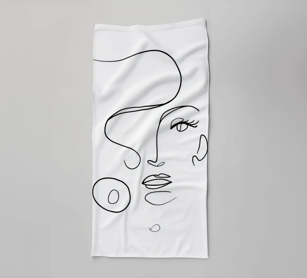 Linear Whispered Gaze towel by Prism Ritual