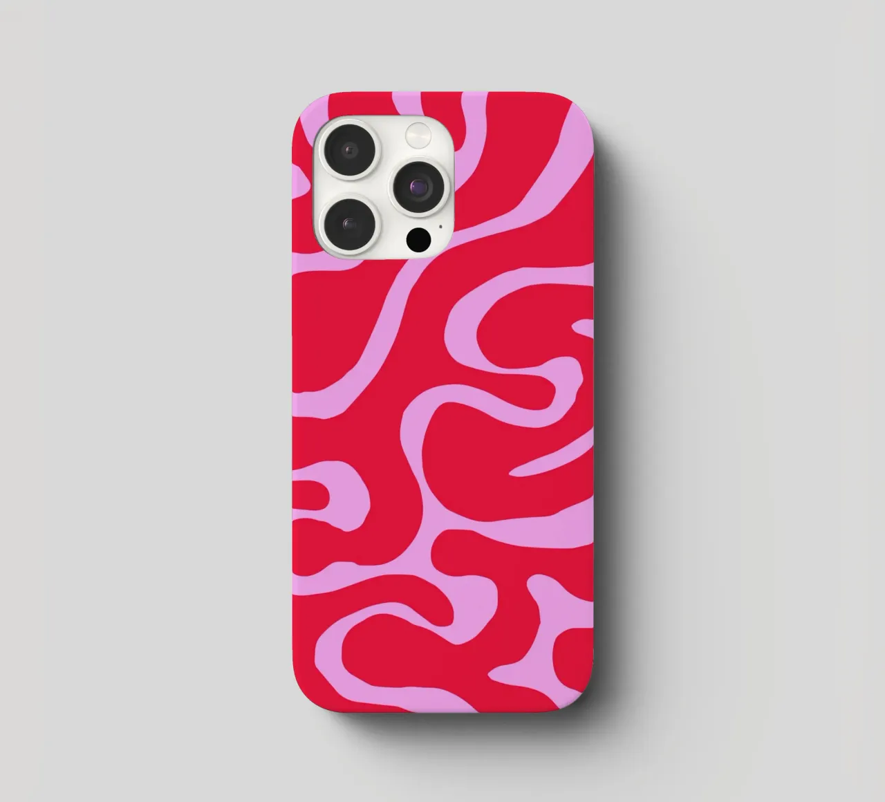Psychedelic Red and Pink Abstract Wave Pattern iphone case by The Art Club