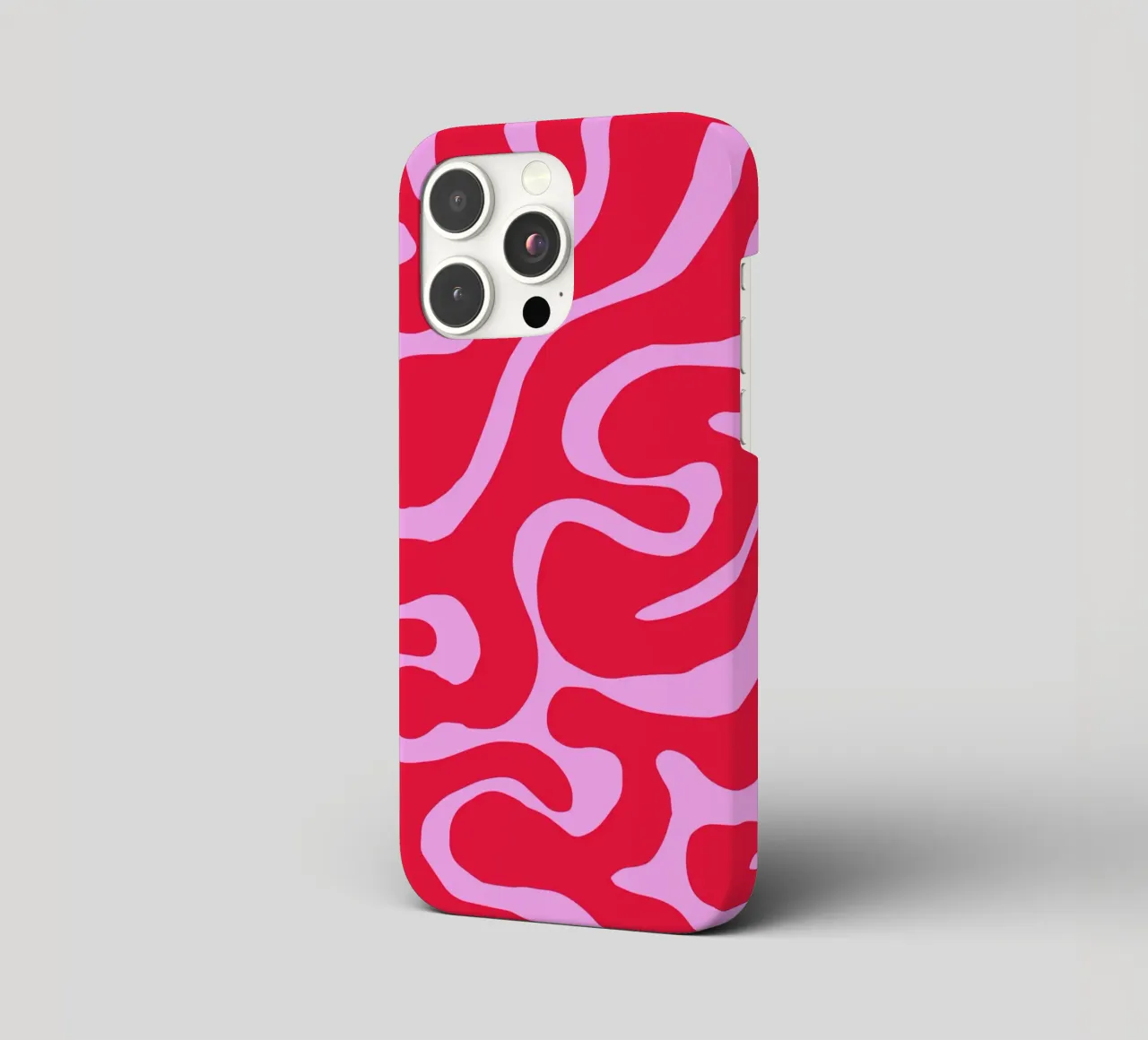 Psychedelic Red and Pink Abstract Wave Pattern iphone case by The Art Club