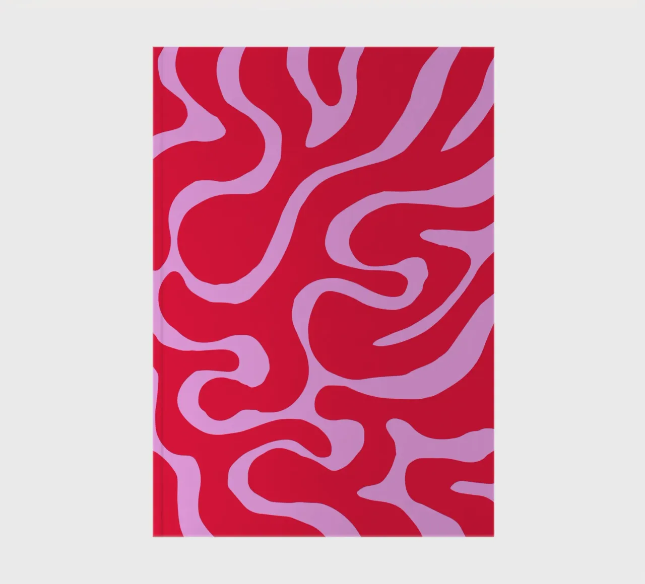 Psychedelic Red and Pink Abstract Wave Pattern notebook by The Art Club