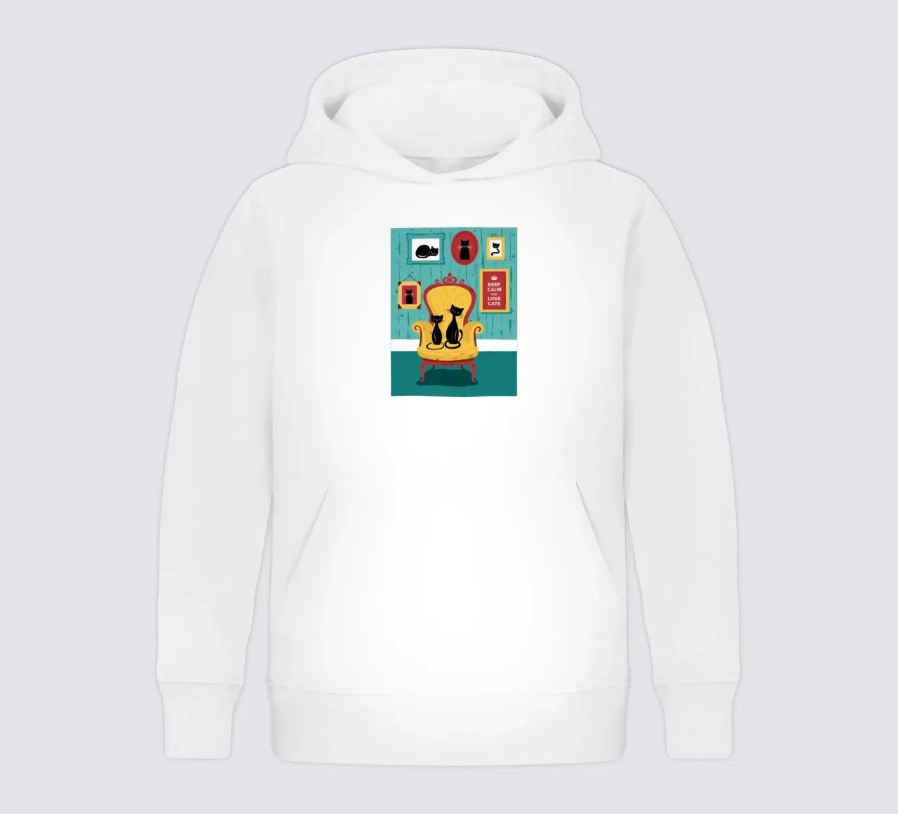 Regal Feline Throne kids hoodie by Veil Maya