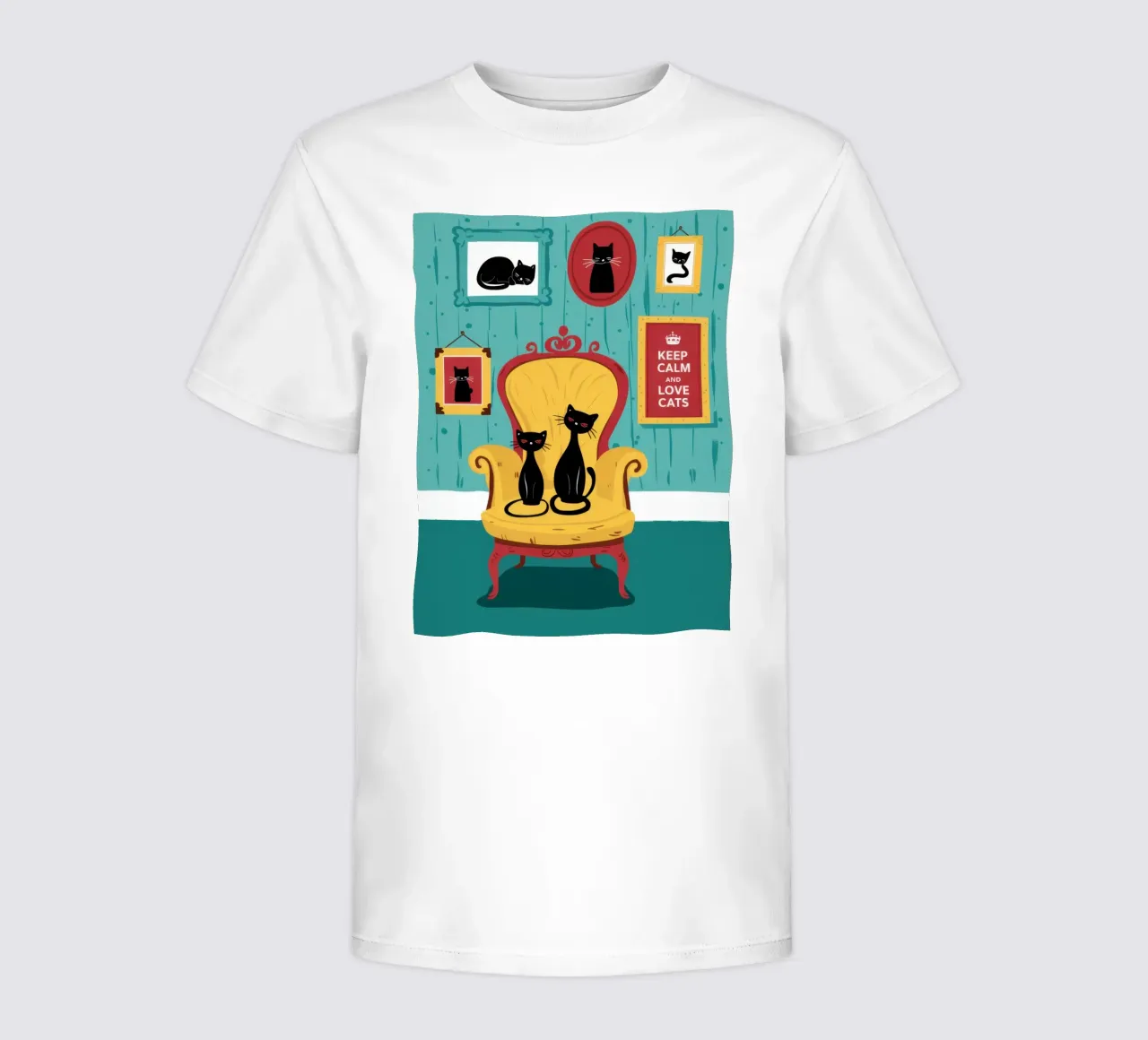 Königlicher Katzenthron Kinder T-Shirt von Veil Maya