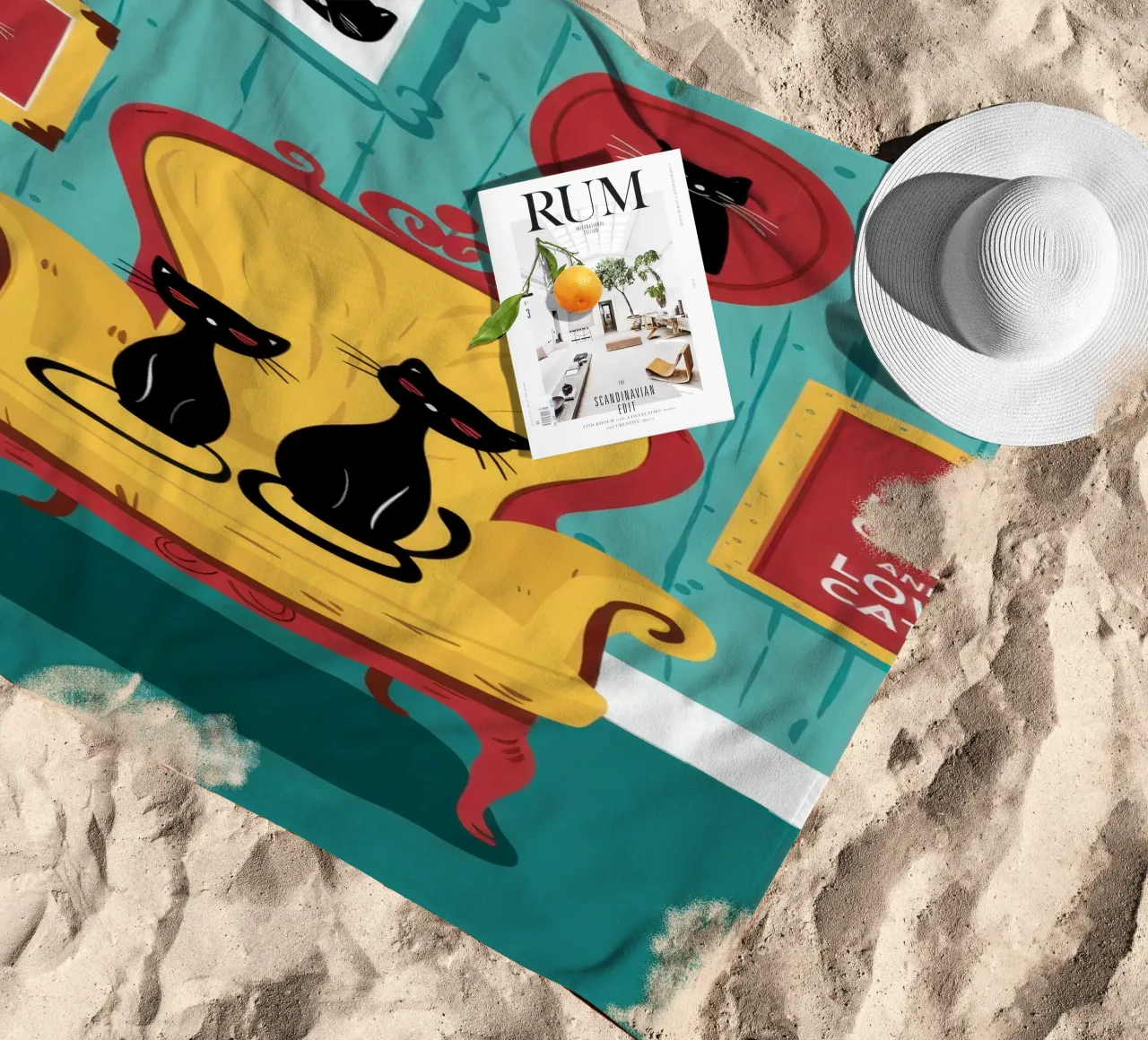 Trono felino regale telo mare da Veil Maya