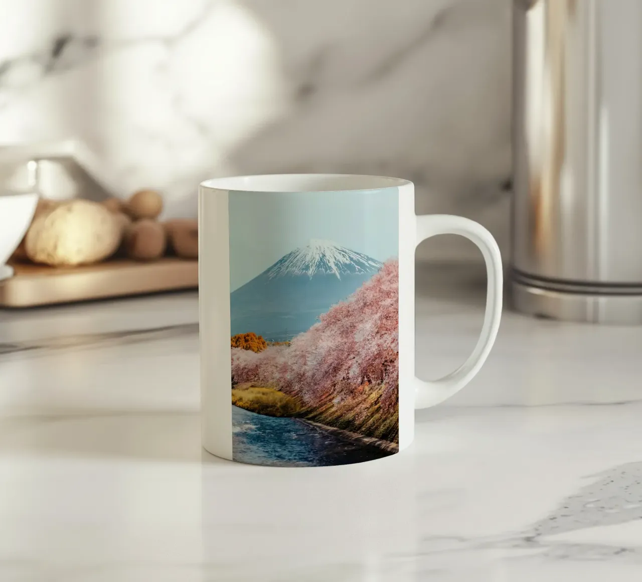 Il monte Fuji Sakura tazza in ceramica da Travel