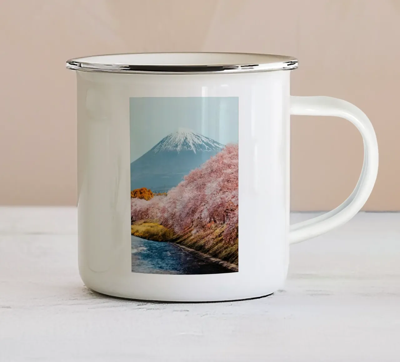 Il monte Fuji Sakura tazza in smalto da Travel