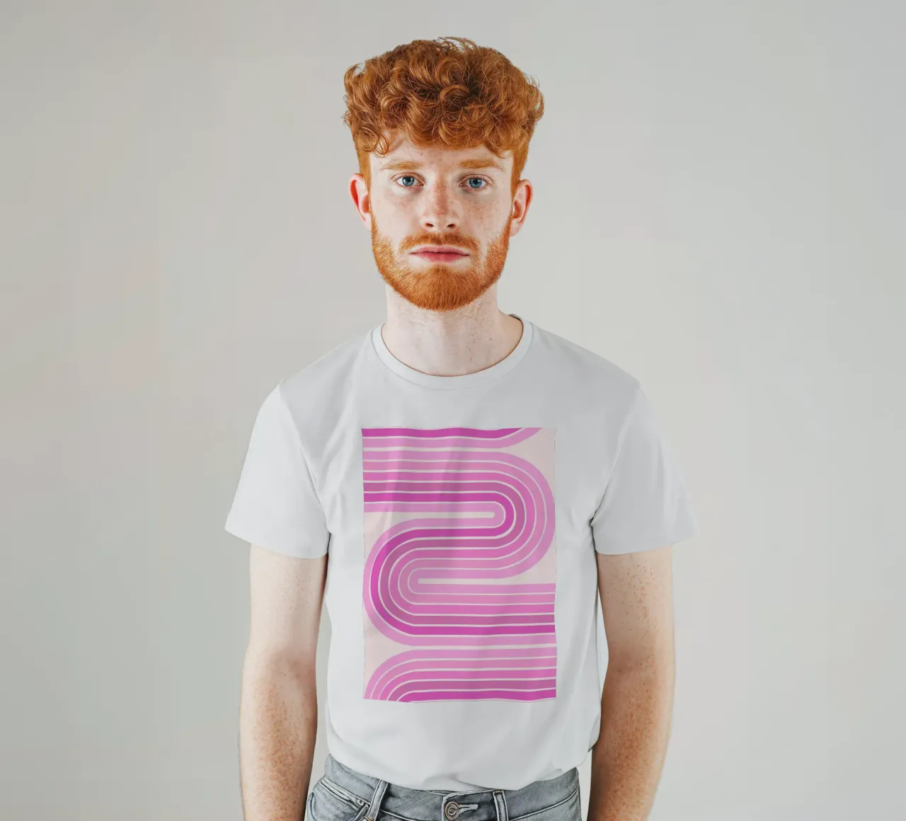 Design retrò a linee curve t-shirt da The Art Club
