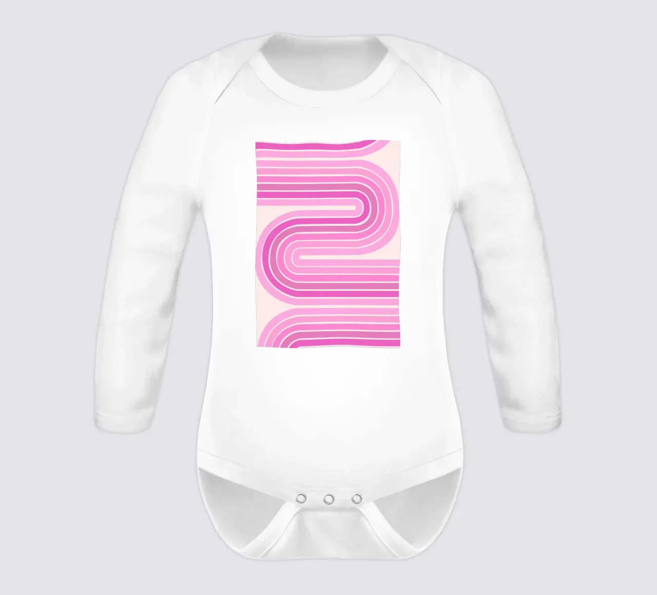 Design retrò a linee curve body neonato maniche lunghe da The Art Club