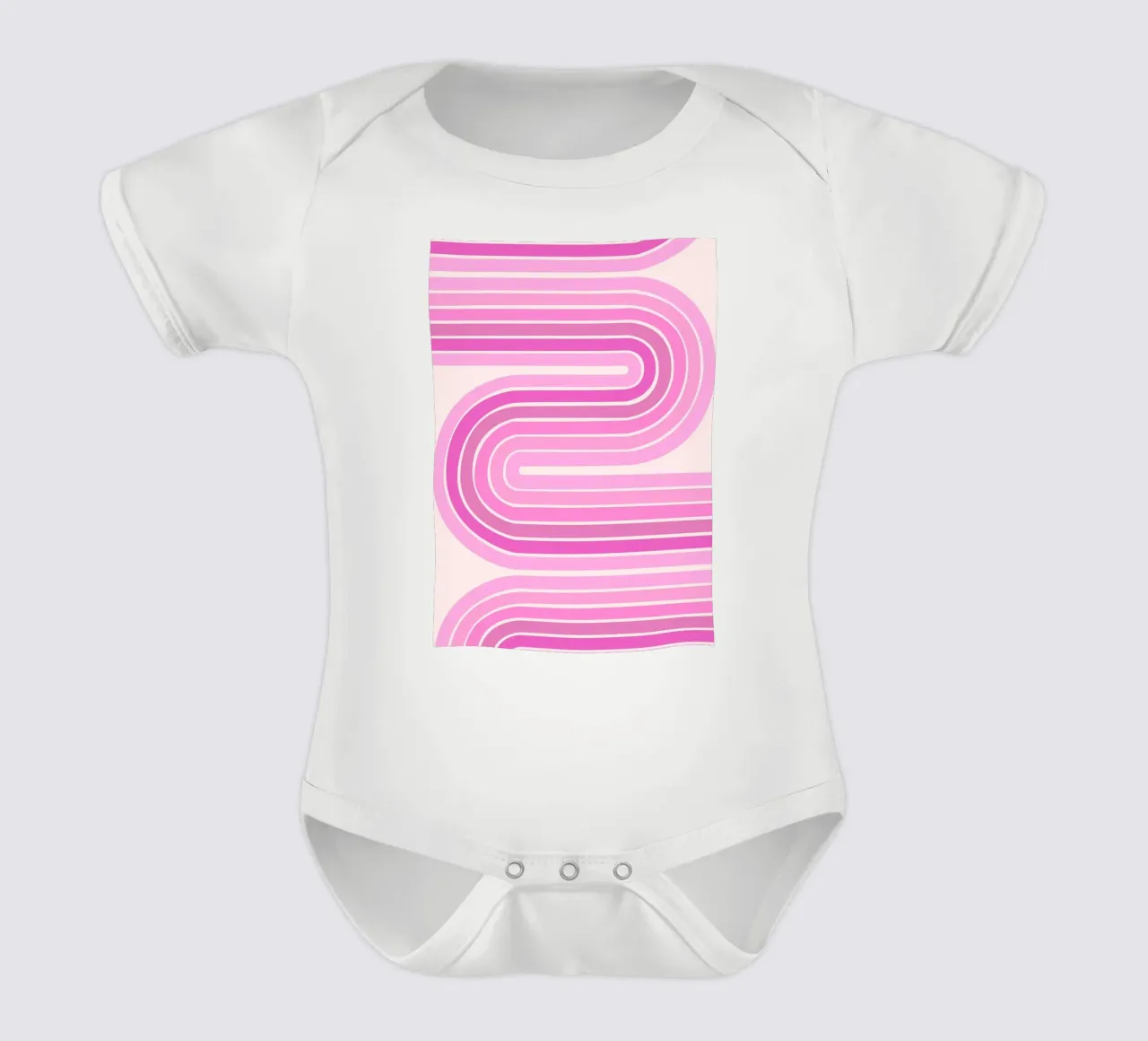 Design retrò a linee curve body neonato maniche corte da The Art Club