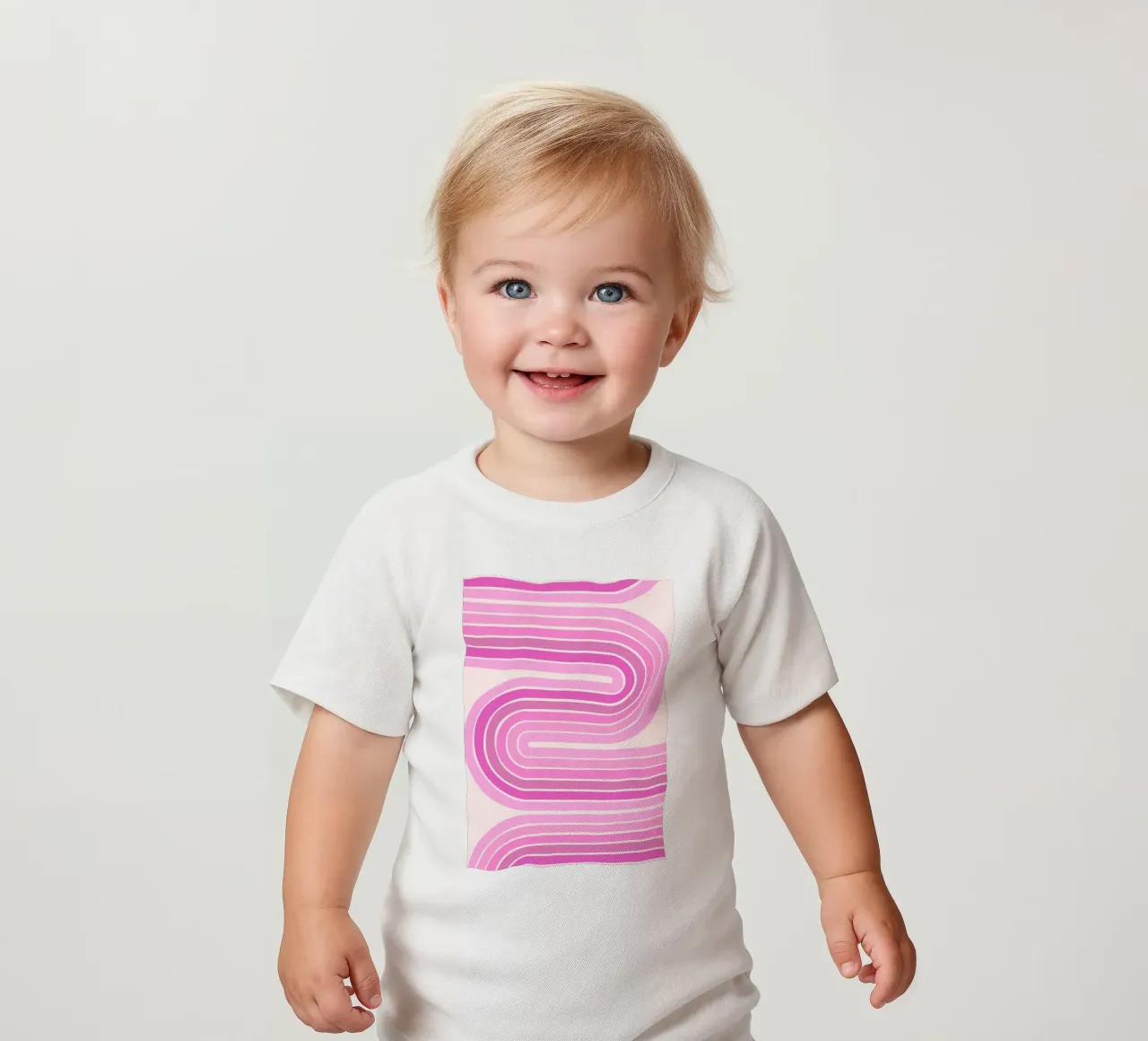 Design retrò a linee curve maglietta neonato da The Art Club