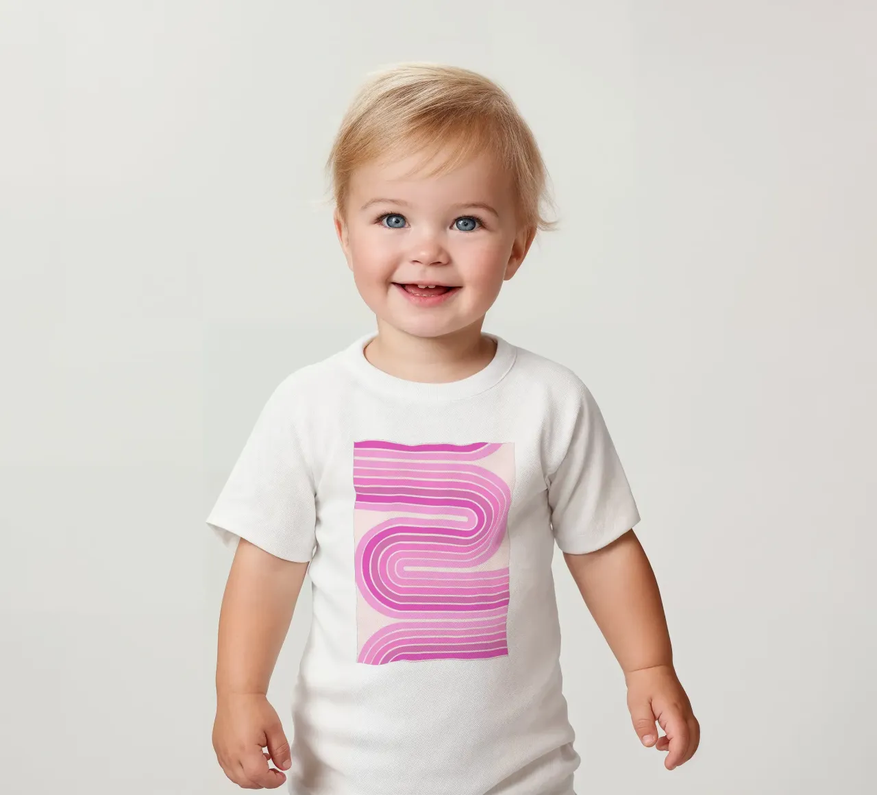 Design retrò a linee curve maglietta neonato da The Art Club