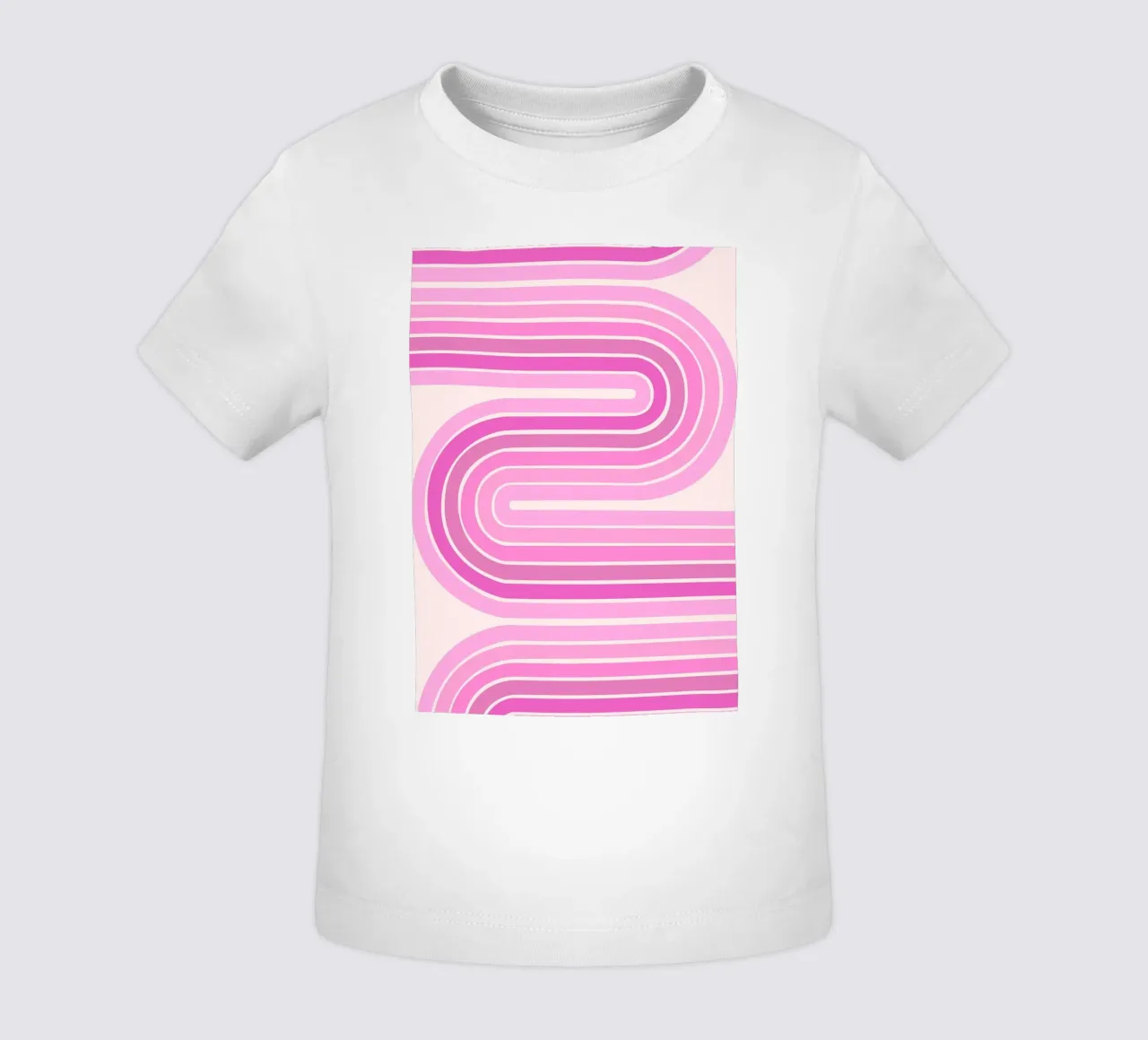 Design retrò a linee curve maglietta neonato da The Art Club