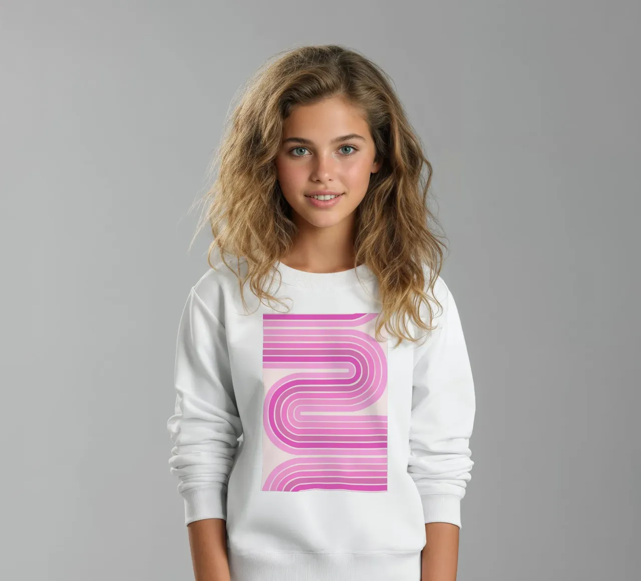 Design retrò a linee curve felpa bambino da The Art Club