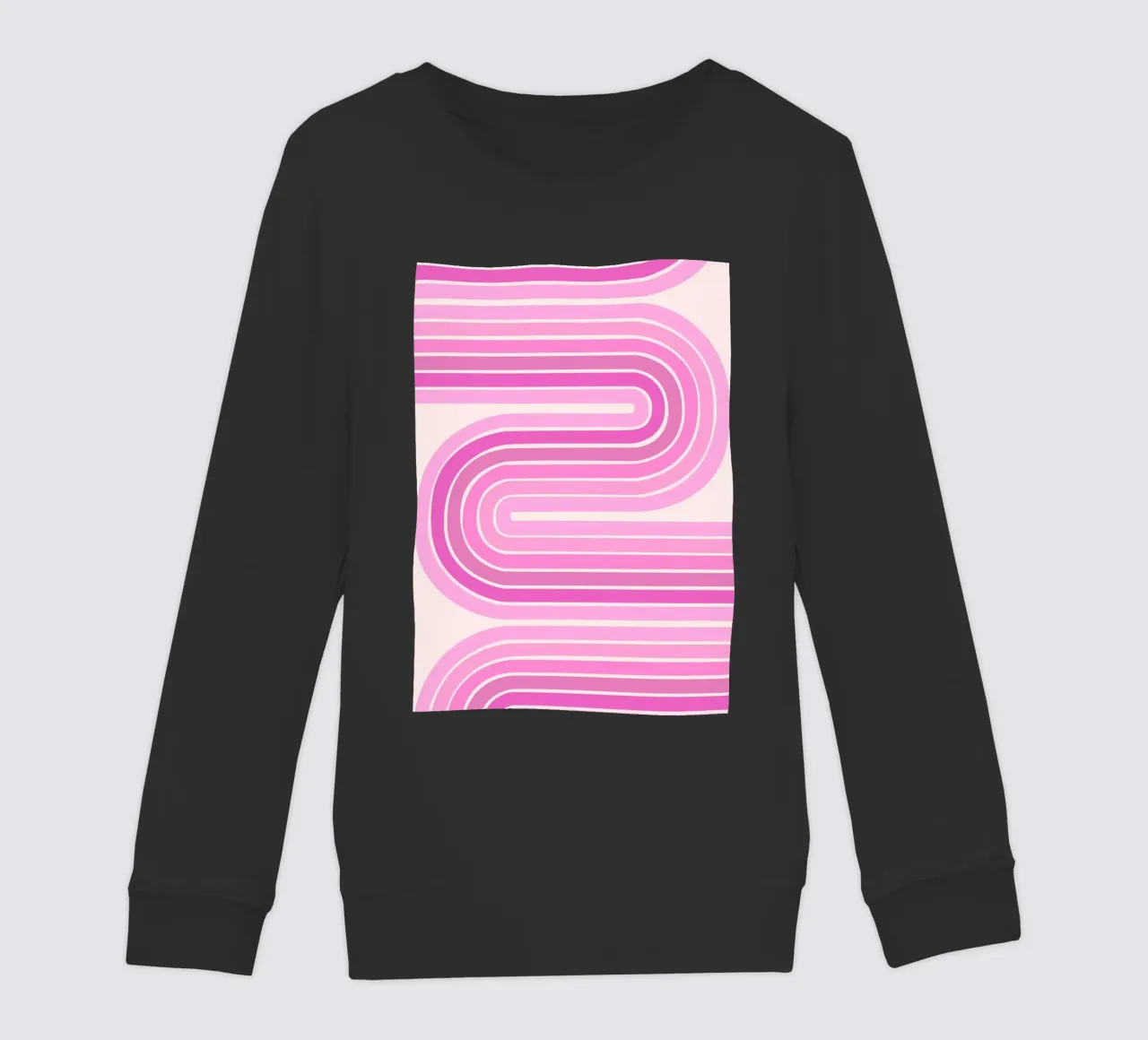 Retro-Schwunglinien-Design Kinder Sweatshirt von The Art Club