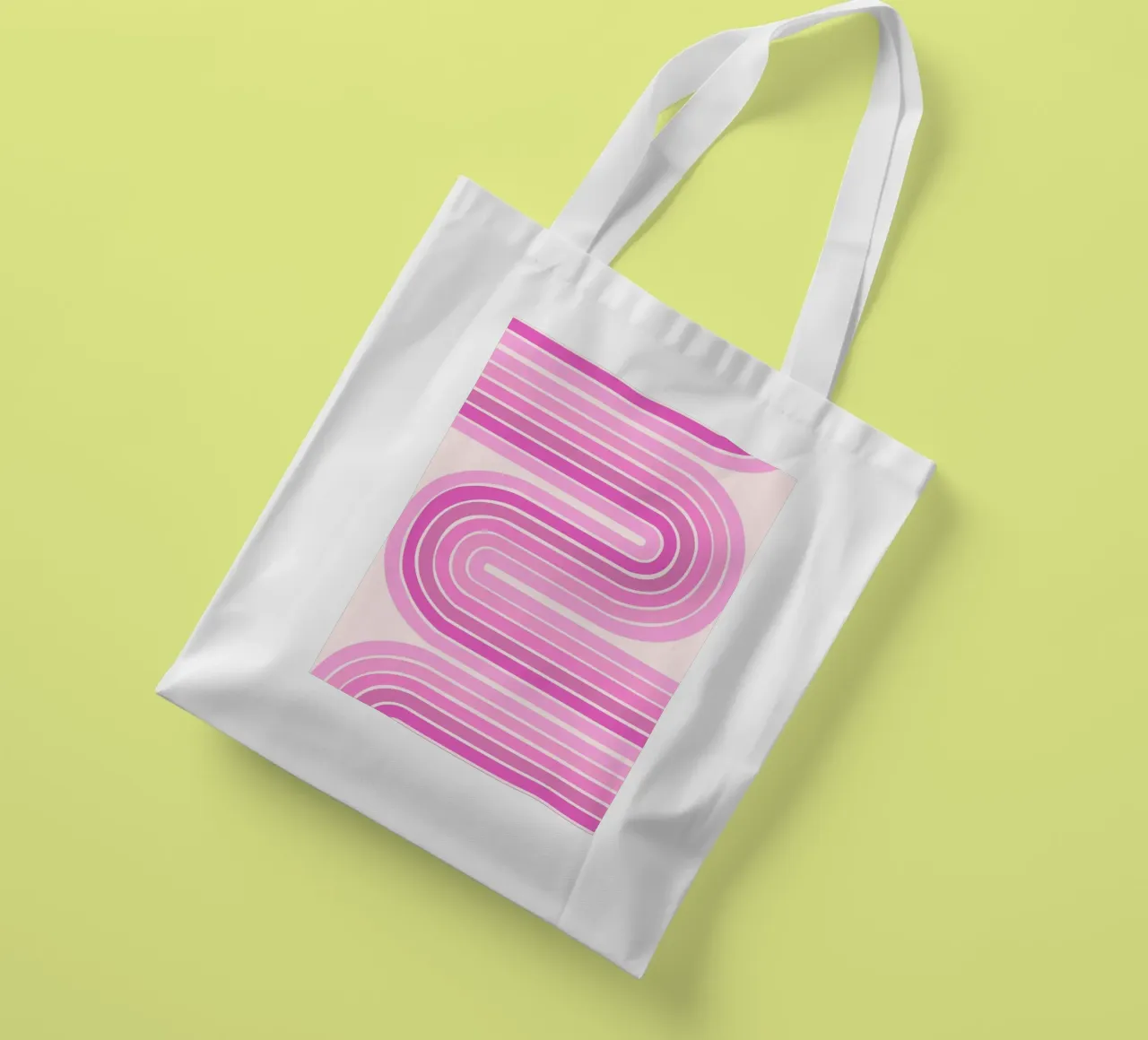 Design retrò a linee curve borsa in juta da The Art Club