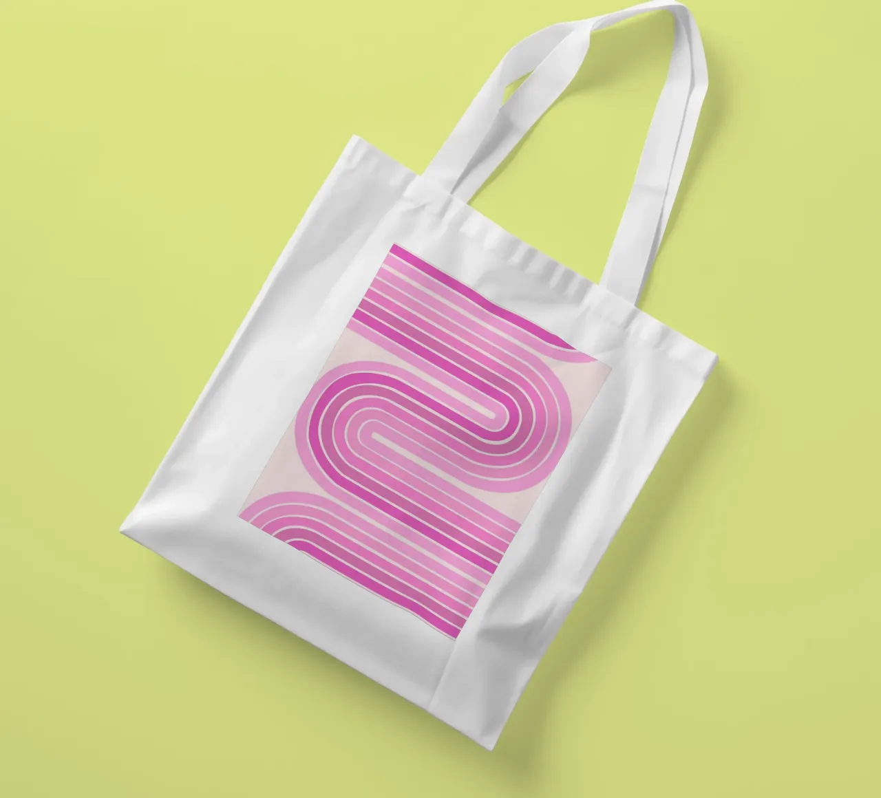 Design retrò a linee curve borsa in juta da The Art Club