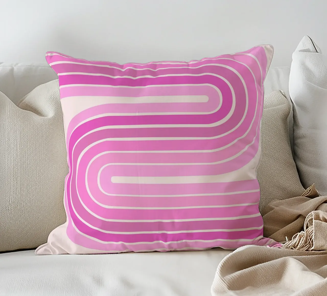 Design retrò a linee curve cuscino da The Art Club