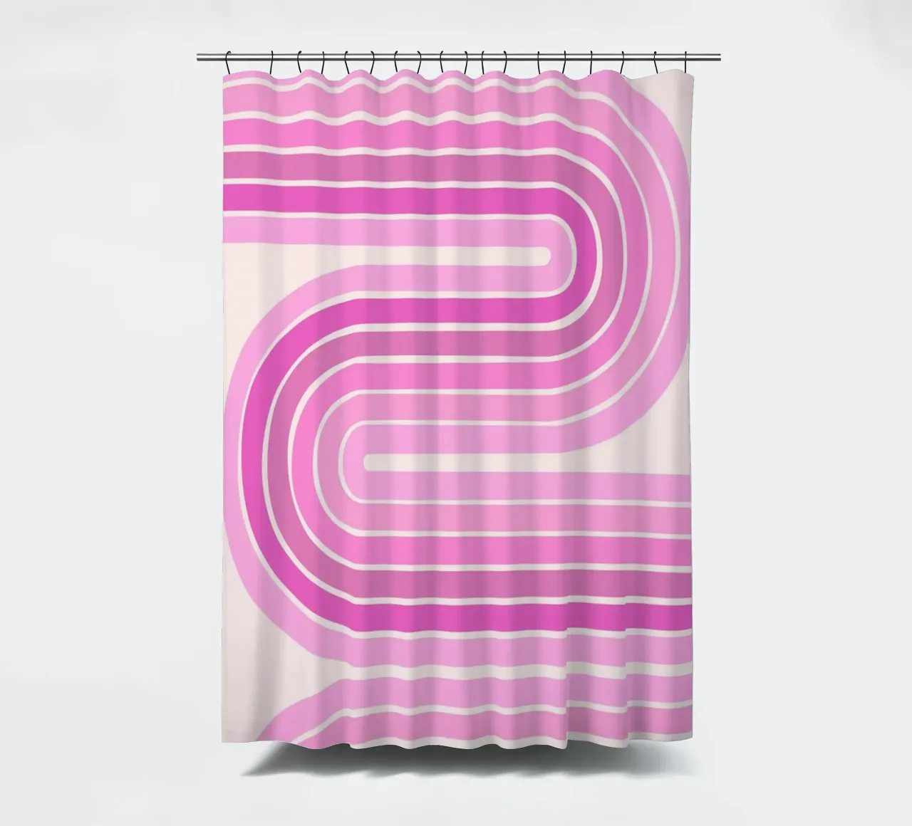 Design retrò a linee curve tenda da doccia da The Art Club