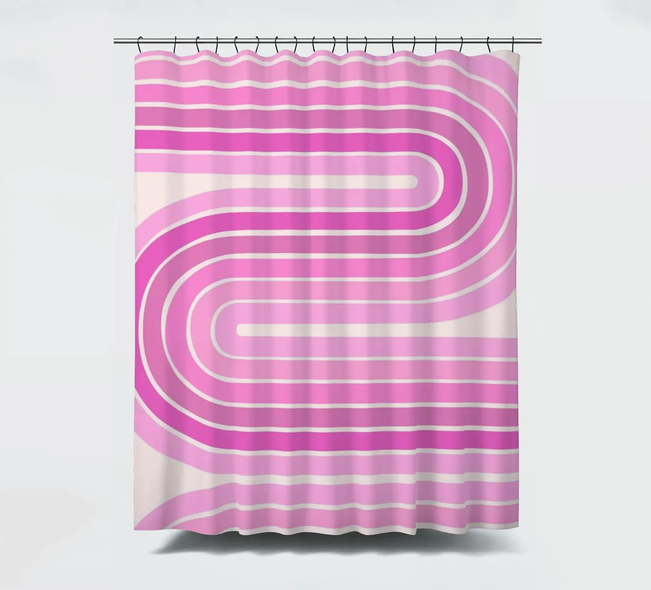 Design retrò a linee curve tenda da doccia da The Art Club