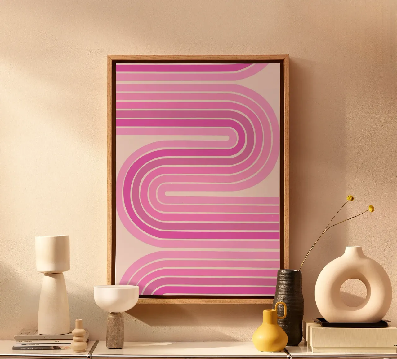 Design retrò a linee curve tela da The Art Club