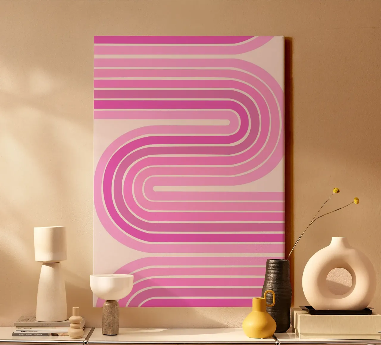 Design retrò a linee curve tela da The Art Club