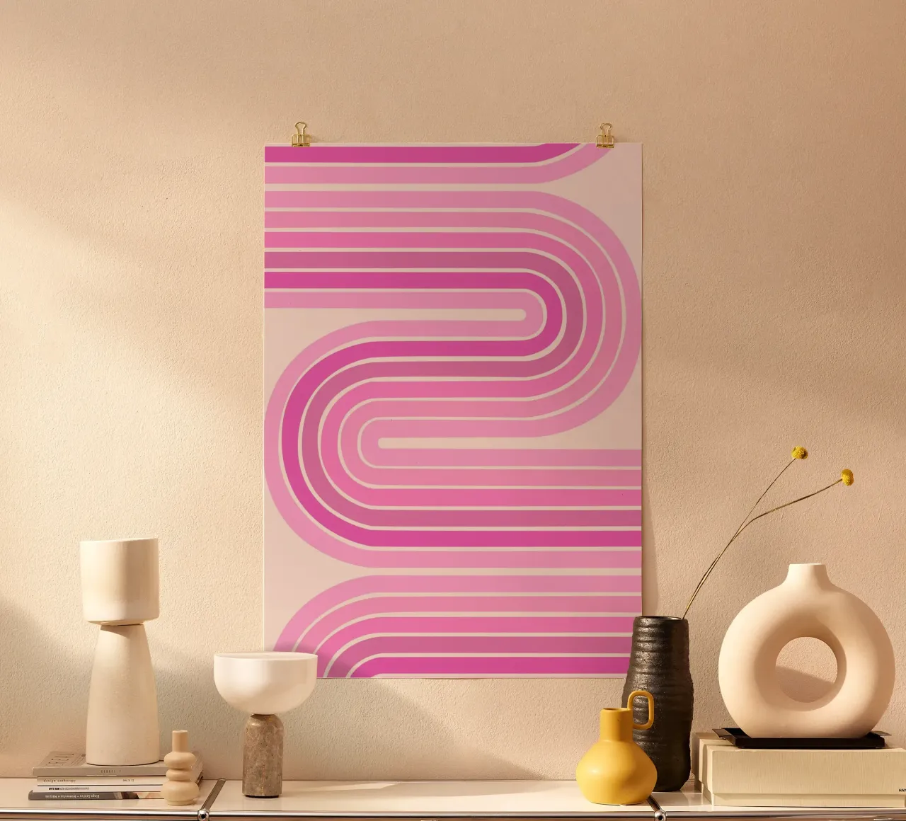 Design retrò a linee curve poster da The Art Club