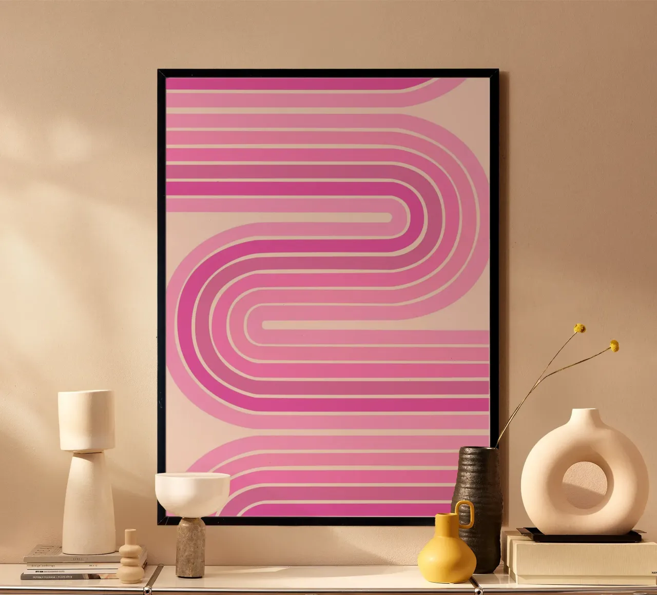 Design retrò a linee curve poster da The Art Club