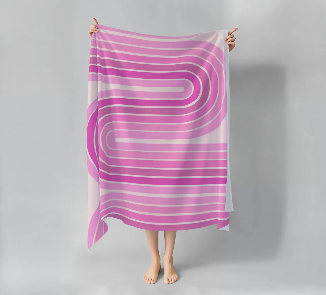 Design retrò a linee curve telo mare da The Art Club