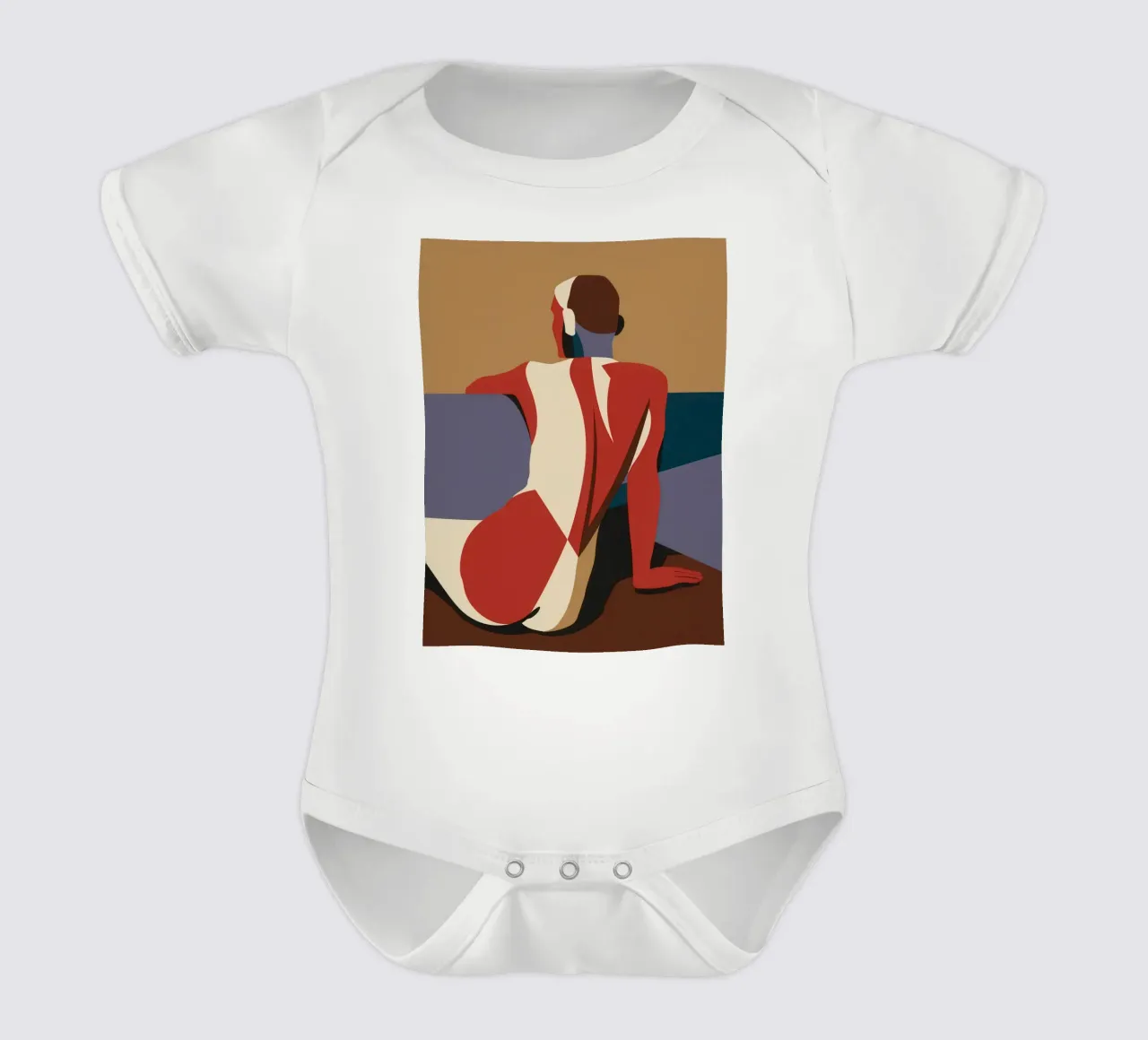 Abstrakte Form Liegend Kurzarm Babybody von Veil Maya