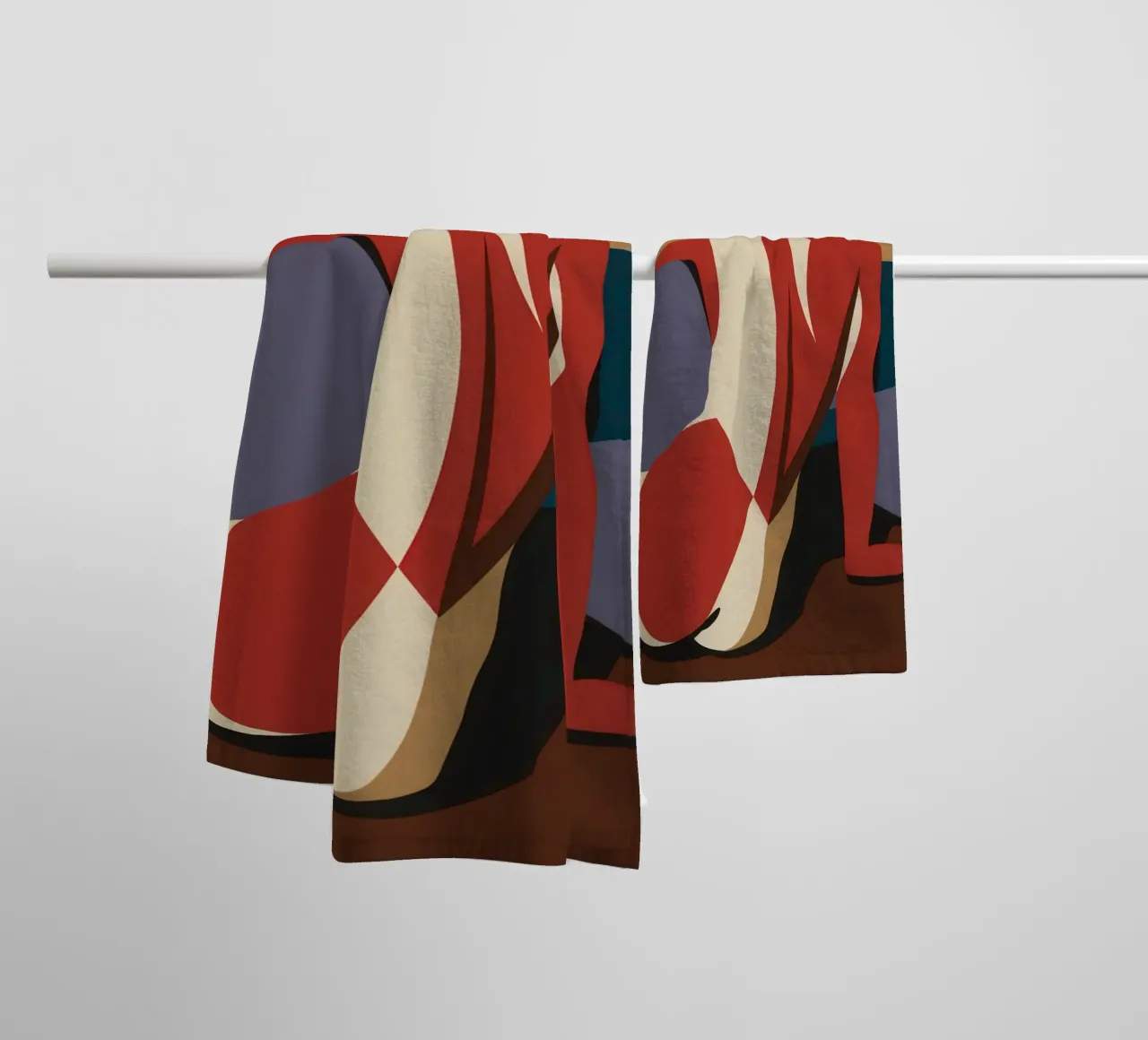 Abstract Form Reclining towel by Veil Maya