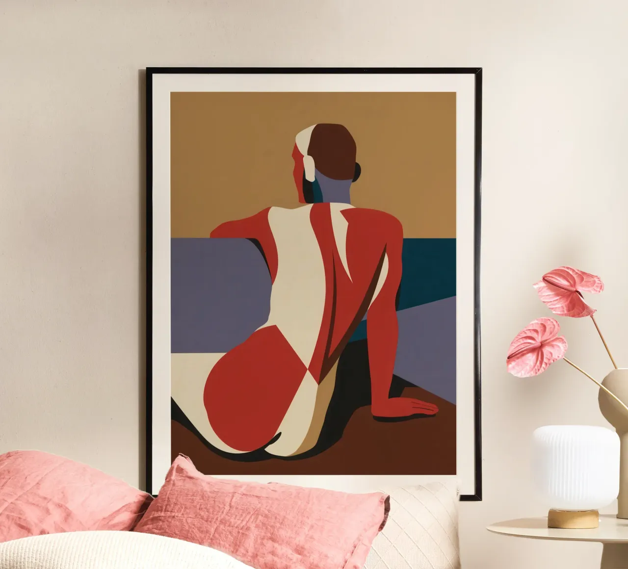 Abstrakte Form Liegend Hahnemühle von Veil Maya