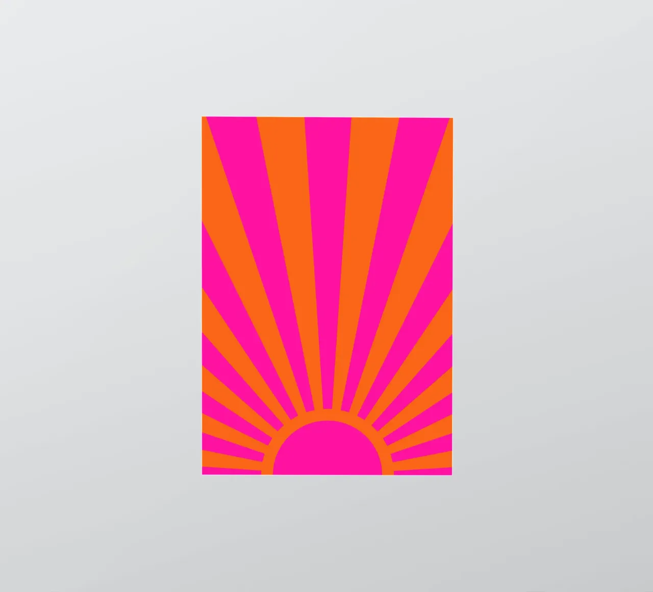 Audace design retrò dell'alba in rosa caldo e arancione adesivo da The Art Club