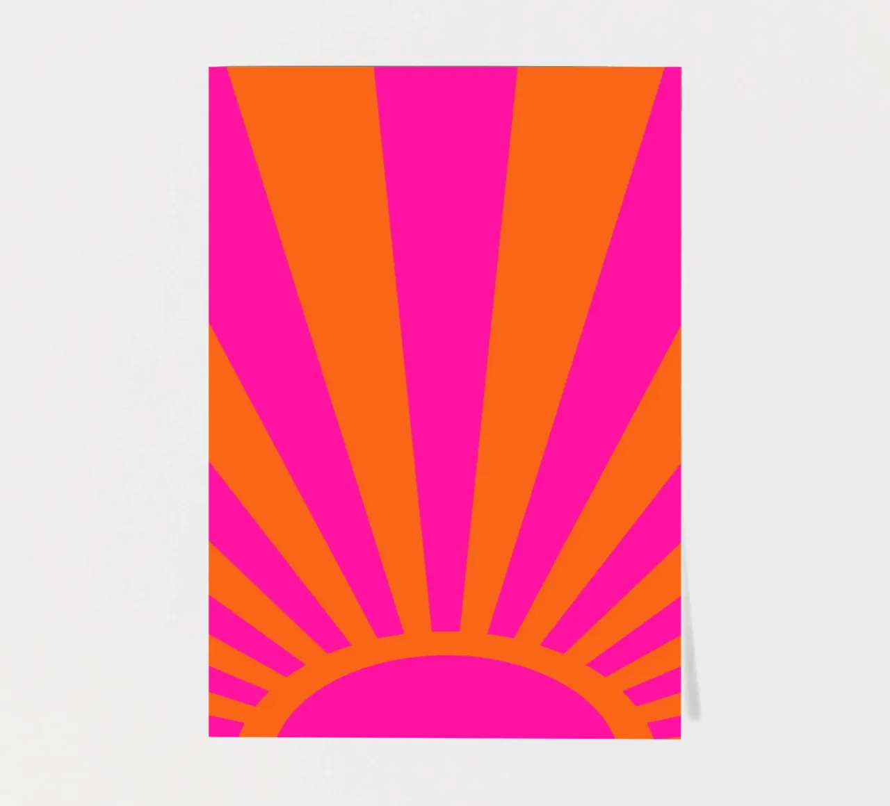 Audace design retrò dell'alba in rosa caldo e arancione foglio adesivo da The Art Club
