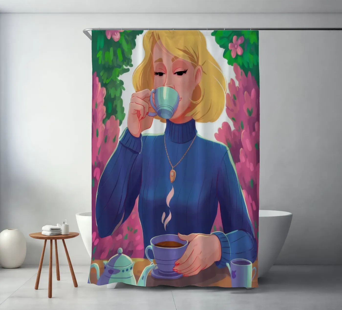 Sapphire Tea Repose douchegordijn van Prism Ritual