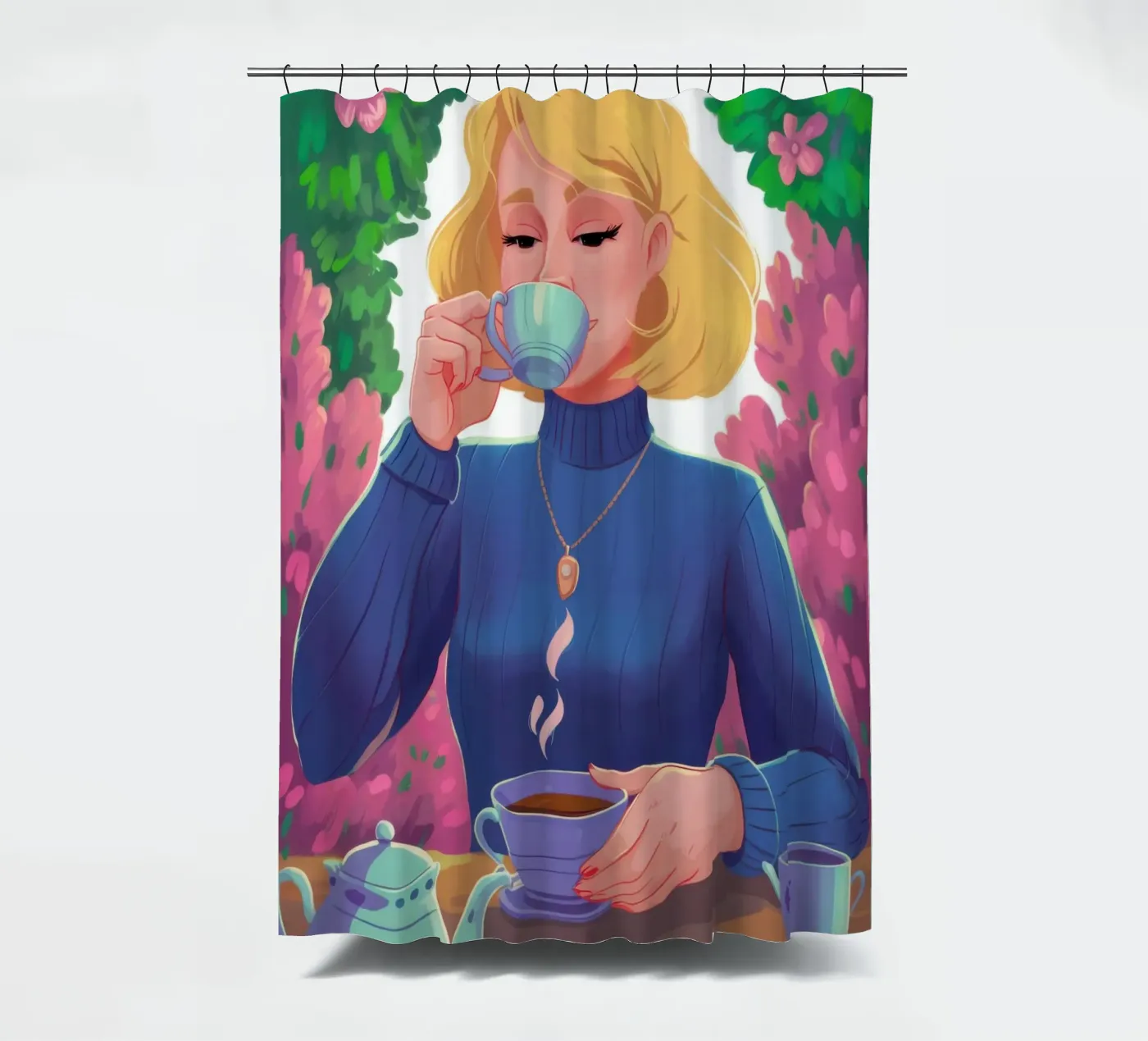 Sapphire Tea Repose douchegordijn van Prism Ritual