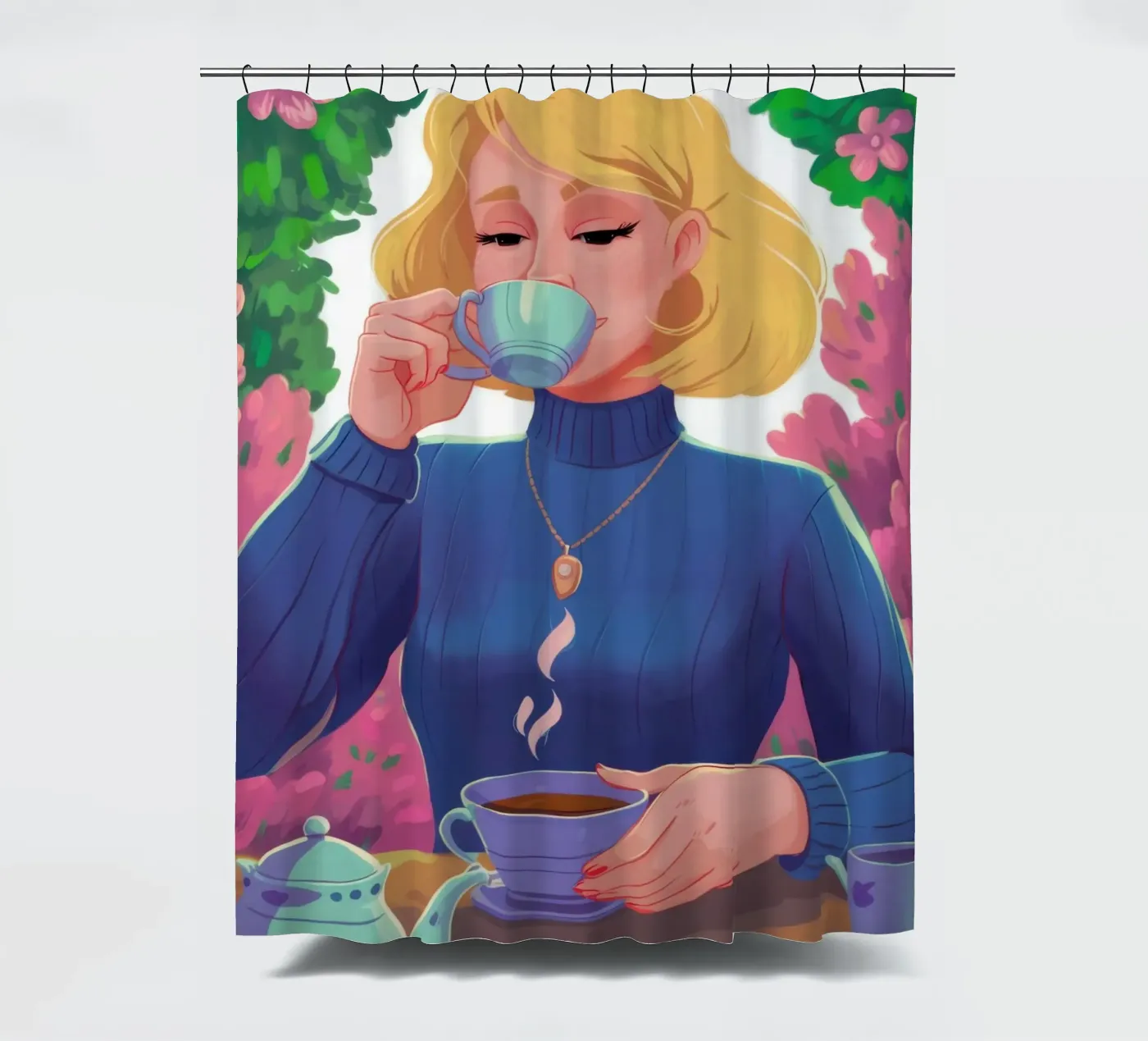 Sapphire Tea Repose douchegordijn van Prism Ritual