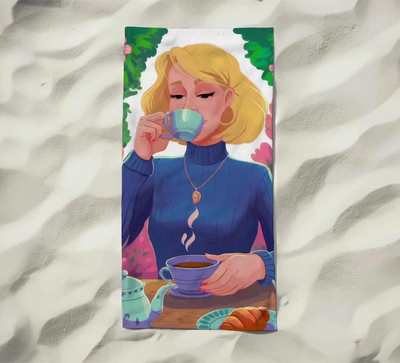 Sapphire Tea Repose beach towel by Prism Ritual