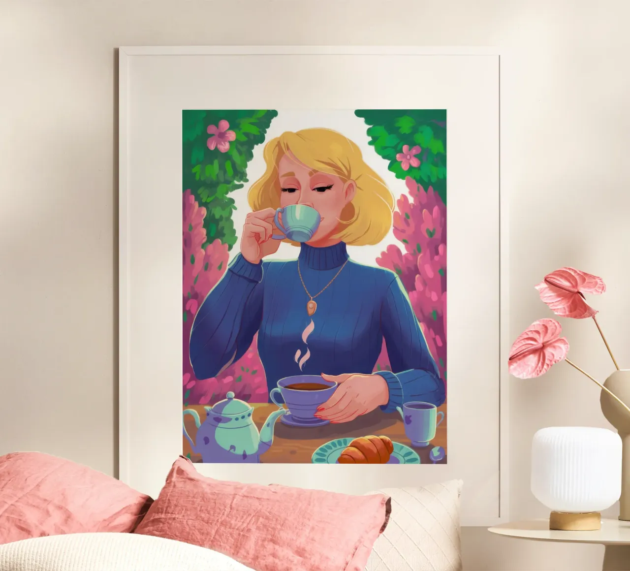 Saphir-Tee-Pose Poster von Prism Ritual